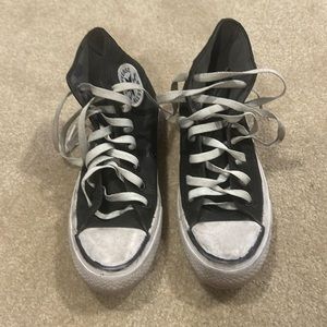 Black Used Converse High Top Shoes